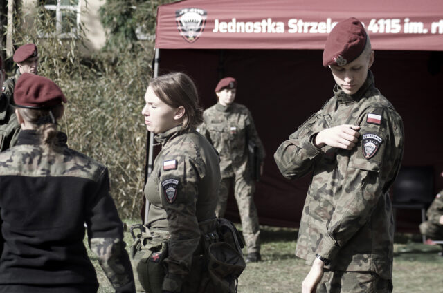 Jednostka Strzelecka 4115 im. rtm. Witolda Pileckiego w Myślenicach Jednostka strzelecka w umundurowaniu.