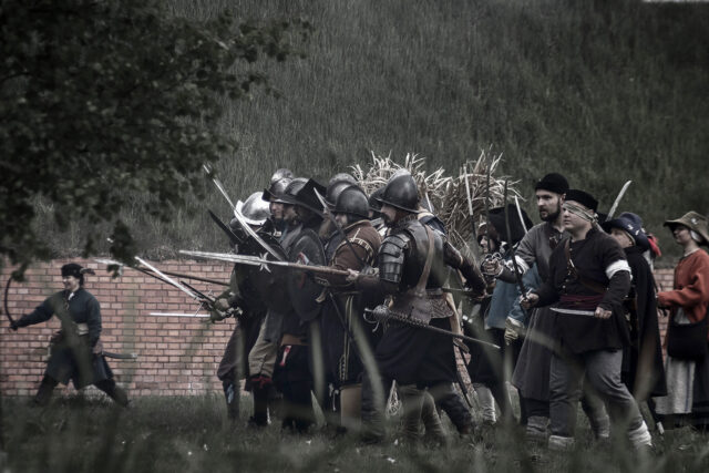 Atak oddziałów szwedzkich Atak szwedzkiej piechoty.